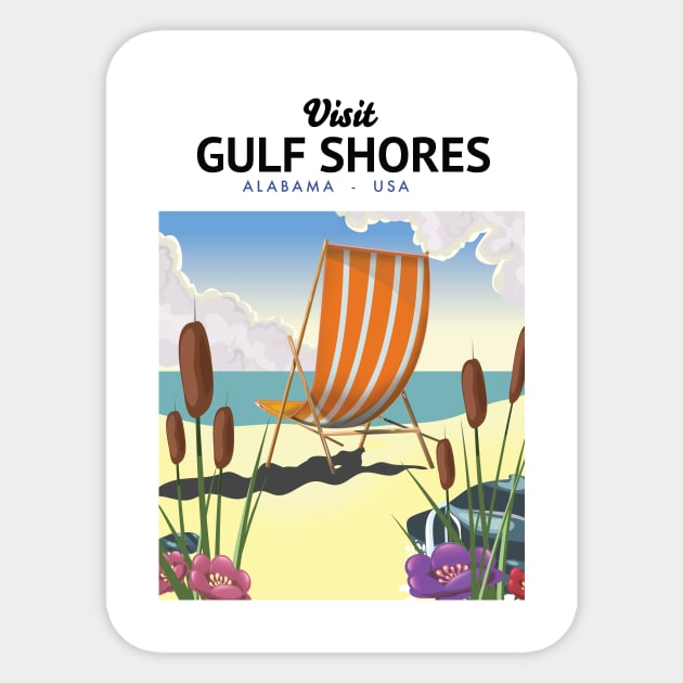 Gulf Shores Alabama beach poster Sticker by nickemporium1